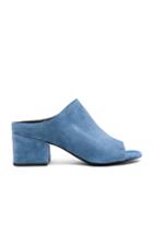 3.1 Phillip Lim Suede Cube Open Toe Slip Ons In Blue