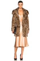 Cushnie Et Ochs Rabbit Fur Coat In Animal Print,brown