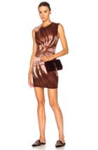 Enza Costa For Fwrd Rib Sleeveless Mini Dress In Brown,ombre & Tie Dye,red