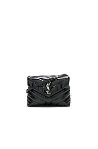 Saint Laurent Toy Loulou Patent Monogramme Strap Bag In Black