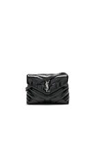 Saint Laurent Toy Loulou Patent Monogramme Strap Bag In Black