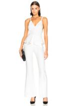 Jonathan Simkhai Combo Stitch Sateen Jumpsuit In White
