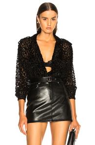 Redemption Devore Velvet Shirt In Abstract,black