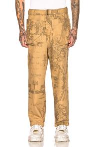Reese Cooper Wide Leg Patch Pocket Trousers In Camo,neutral
