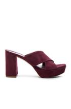 Mansur Gavriel Suede X Strap Heels In Purple