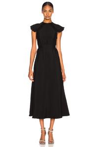 Calvin Klein 205w39nyc Viscose Cady Cap Sleeve Dress In Black