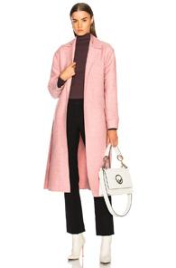 Victoria Beckham Soft Felt Side Panel Slim Coat In Pink