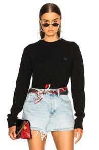 Acne Studios Nalon Face Sweater In Black
