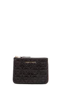Comme Des Garcons Small Star Embossed Pouch In Black