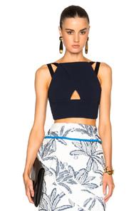 Roland Mouret Maida Stretch Viscose Top In Blue