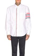 Thom Browne Zip Front Shirt In White