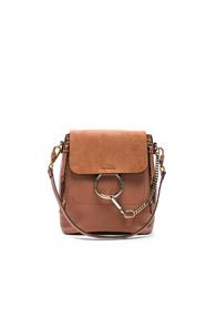 Chloe Small Faye Calfskin & Suede Backpack In Brown
