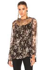 Zimmermann Gossamer Lattice Top In Black,floral