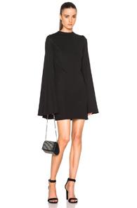 Brandon Maxwell Pleat Back Mini Dress In Black