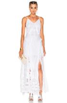 Jonathan Simkhai Crochet Embroidered Deep V Maxi Gown In White