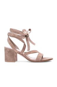 Gianvito Rossi Suede Lace Up Sandals In Neutrals
