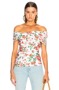 Caroline Constas Nika Top In Floral,white