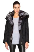 Army By Yves Salomon Short Gap Parka In Black