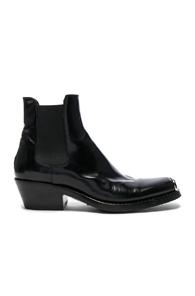 Calvin Klein 205w39nyc Leather Western Claire Ankle Boots In Black