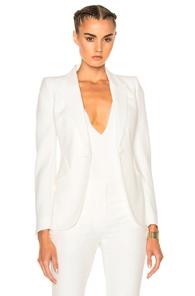 Alexander Mcqueen One Button Classic Blazer In White