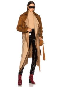 Loewe Blanket Trench Coat In Brown,neutrals