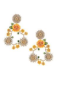 Dolce & Gabbana Floral Mix Earrings In Yellow