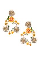 Dolce & Gabbana Floral Mix Earrings In Yellow