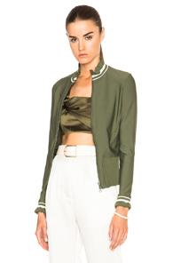 3.1 Phillip Lim Zigzag Finish Wetsuit Jacket In Green