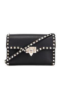 Valentino Rockstud Small Shoulder Bag In Black