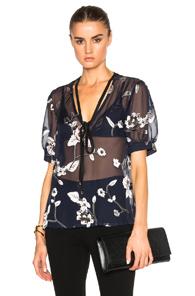 Kate Sylvester Daria Top In Blue,floral