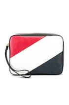 Thom Browne Kit Pouch In Black,red,stripes,white