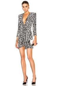 Alexandre Vauthier Leopard Crepe Dress In White,animal Print