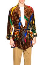 Pierre-louis Mascia Kanpur Stampato Camera Jacket In Paisley,plaid,orange,red