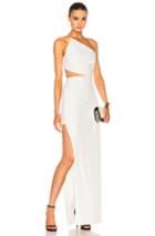 Michelle Mason Asymmetrical Bandeau Gown In White