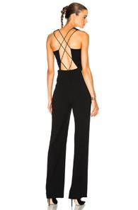 Cushnie Et Ochs Claudia Lace Up Jumpsuit In Black