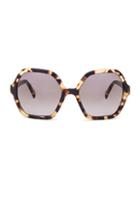 Prada Square Cat Eye Sunglasses In Animal Print,brown