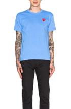 Comme Des Garcons Play Red Emblem Cotton Tee In Blue