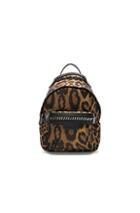 Stella Mccartney Falabella Go Alter Leopard Print Mini Backpack In Brown,animal Print
