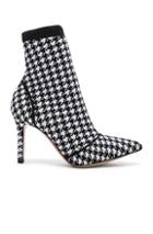 Gianvito Rossi Houndstooth Knit Ankle Boots In Black,white,plaid