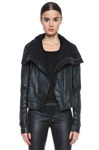 Rick Owens Classic Biker Leather Jacket In Black