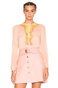 Red Valentino Ruffle Top In Pink