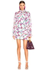 Saloni Rina Dress In Floral,pink,purple
