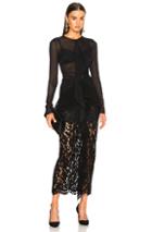 Proenza Schouler Corded Lace Long Sleeve Maxi Dress In Black