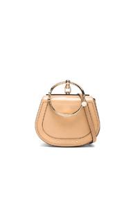 Chloe Small Nile Glossy Lambskin, Calfskin & Suede Bracelet Bag In Neutrals