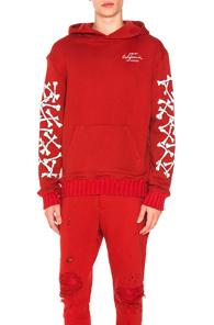 Amiri Bones Pullover Hoodie In Red