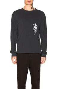 Rta Long Sleeve Graphic Tee In Gray