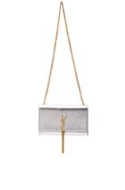 Saint Laurent Medium Monogram Kate Tassle Chain Bag In Metallics