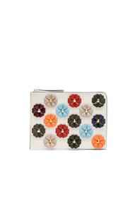 Fendi Embellished Large Flat Clutch In Floral,white