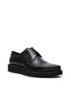 Lanvin Waxed Calfskin Derbies In Black