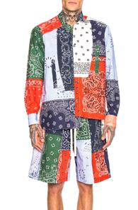 Loewe Bandana Patchwork Shirt In Blue,green,paisley,red
